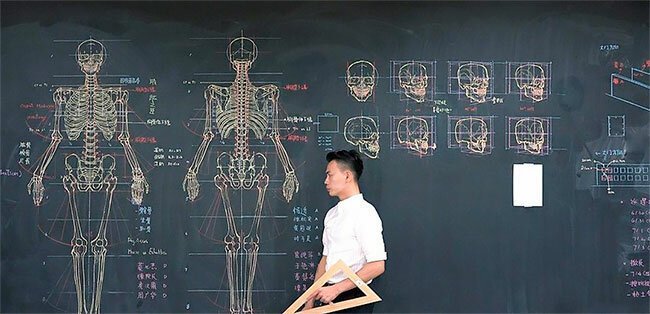 Фотография: Тайваньский преподаватель потрясающе рисует на доске иллюстрации к лекциям №3 - BigPicture.ru