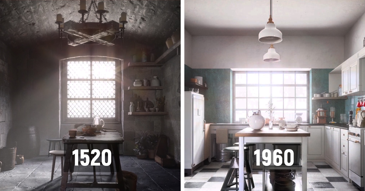 Фотография: От котла к минимализму: дизайнеры показали, как менялся интерьер кухни в течение 500 лет №1 - BigPicture.ru