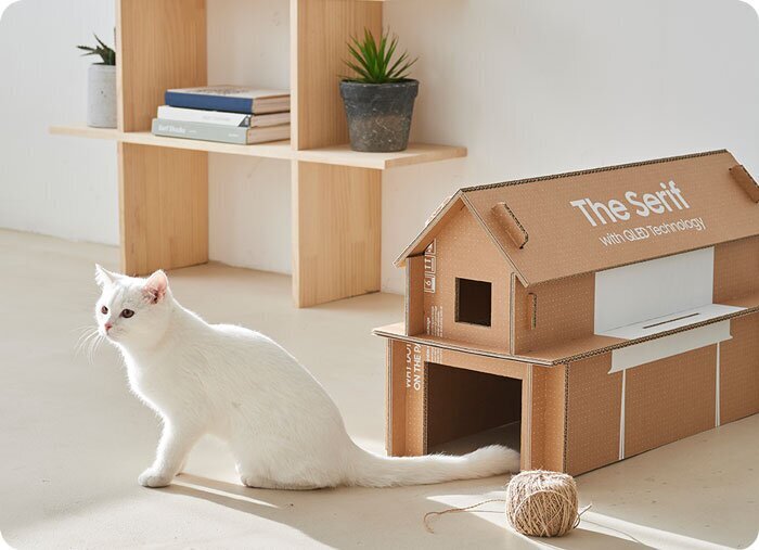 Фотография: Как устроена коробка от телевизора Samsung, из которой можно сделать кошачий домик №3 - BigPicture.ru