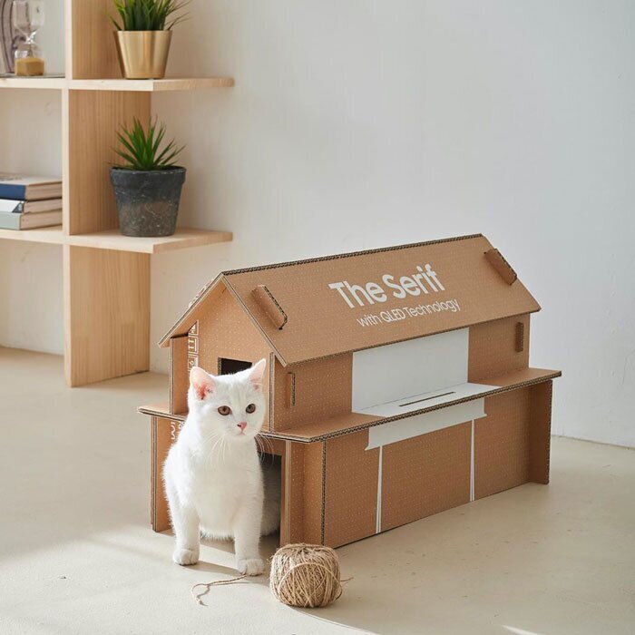 Фотография: Как устроена коробка от телевизора Samsung, из которой можно сделать кошачий домик №8 - BigPicture.ru