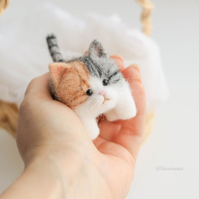 Фотография: Милые котята из войлока от рукодельницы Елизаветы Делекторской №23 - BigPicture.ru