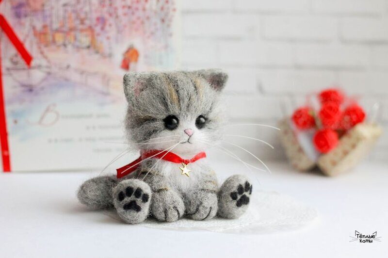 Фотография: Милые котята из войлока от рукодельницы Елизаветы Делекторской №18 - BigPicture.ru