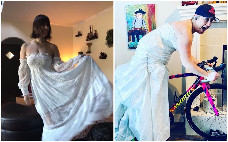 Фотография: Развеем тоску! Британки надевают свадебные платья, чтобы подбодрить себя в самоизоляции №1 - BigPicture.ru