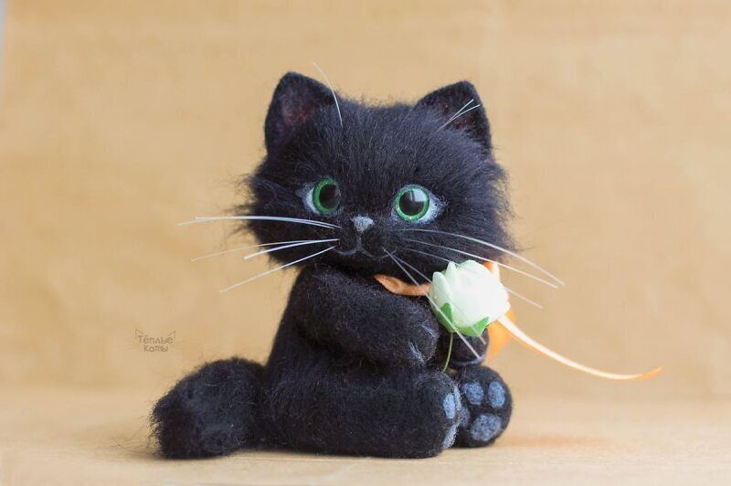 Фотография: Милые котята из войлока от рукодельницы Елизаветы Делекторской №14 - BigPicture.ru