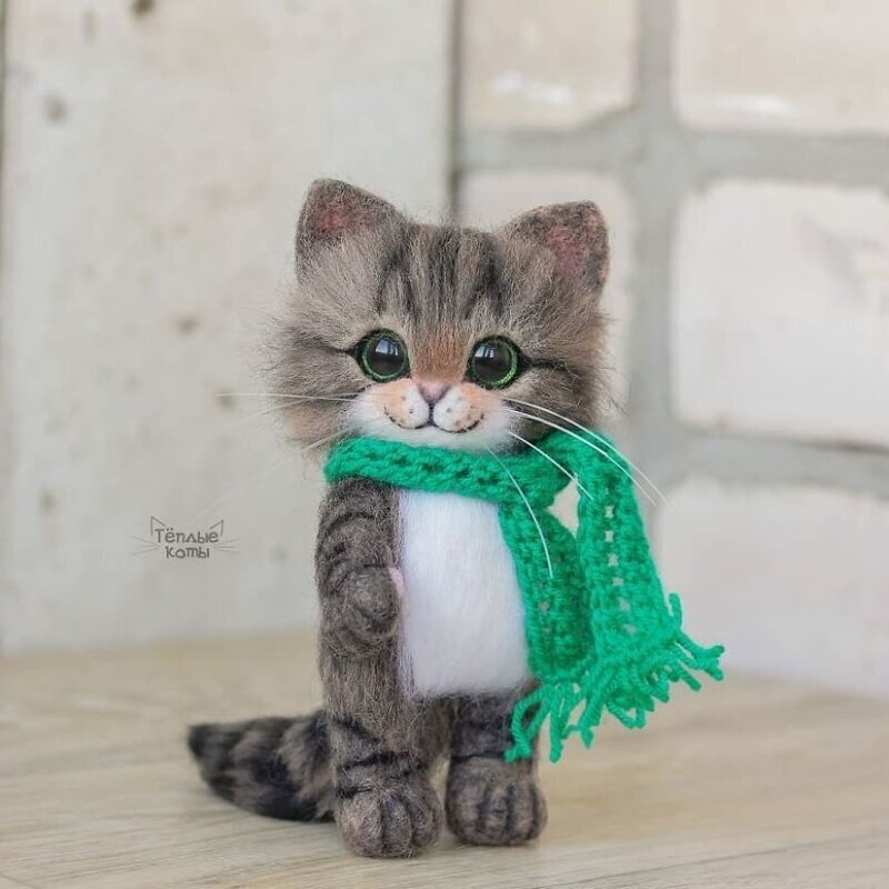 Фотография: Милые котята из войлока от рукодельницы Елизаветы Делекторской №31 - BigPicture.ru