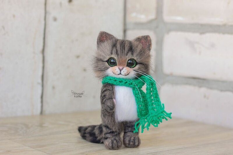 Фотография: Милые котята из войлока от рукодельницы Елизаветы Делекторской №8 - BigPicture.ru