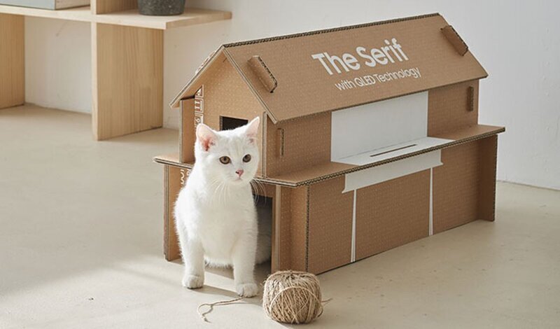 Фотография: Как устроена коробка от телевизора Samsung, из которой можно сделать кошачий домик №1 - BigPicture.ru