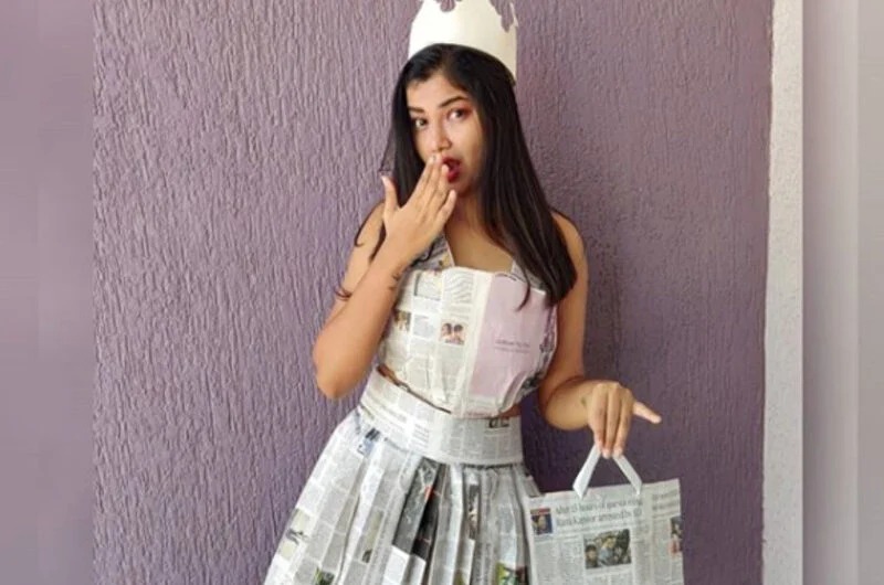 Фотография: Карантинная одежка: пользовательницы Инстаграма делают платья из пакетов №4 - BigPicture.ru