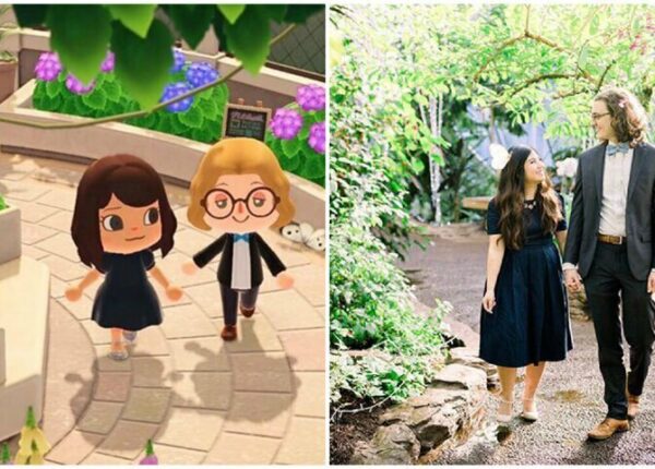Жених и невеста на карантине воссоздали свои помолвочные фото в игре Animal Crossing