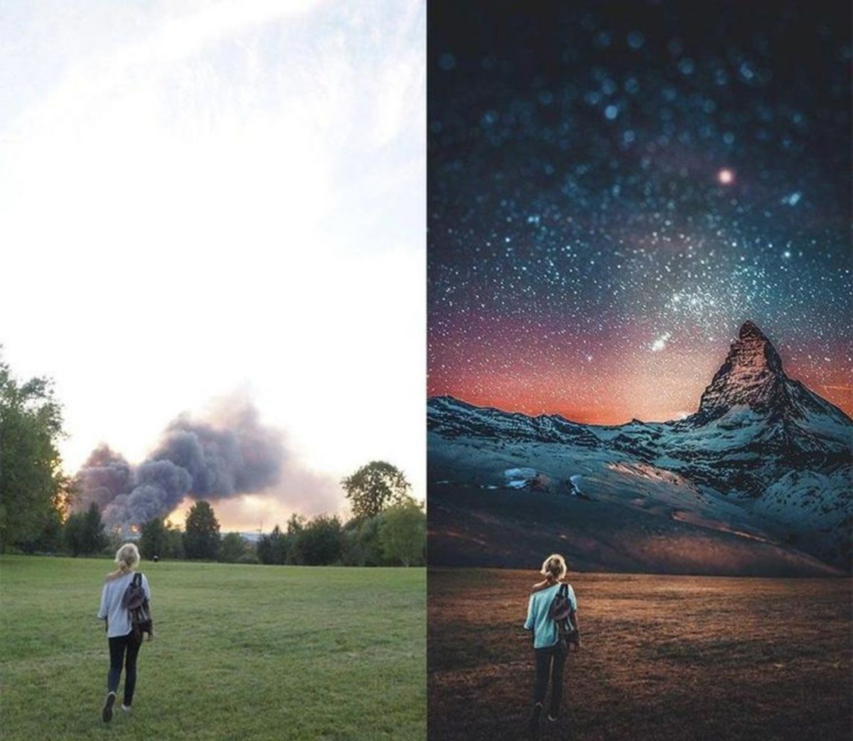 Фотошоп до и после пейзаж