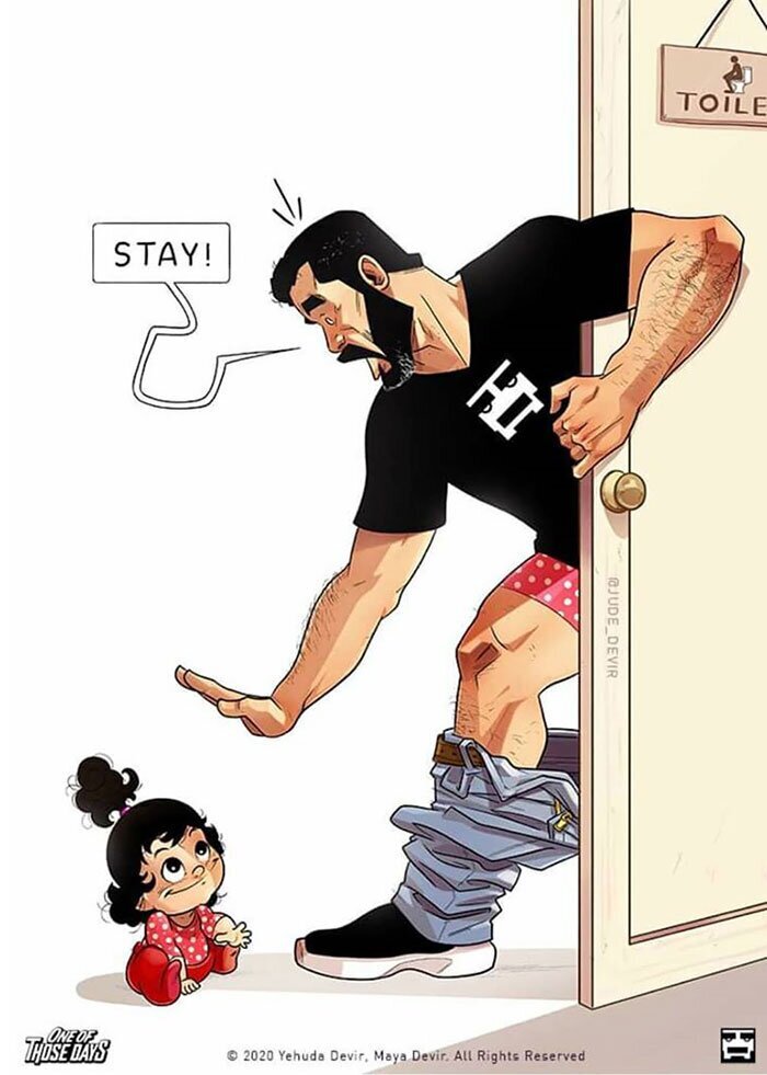 Фотография: Радости и трудности родительства: художник из Израиля рисует комиксы о жене и дочке №8 - BigPicture.ru