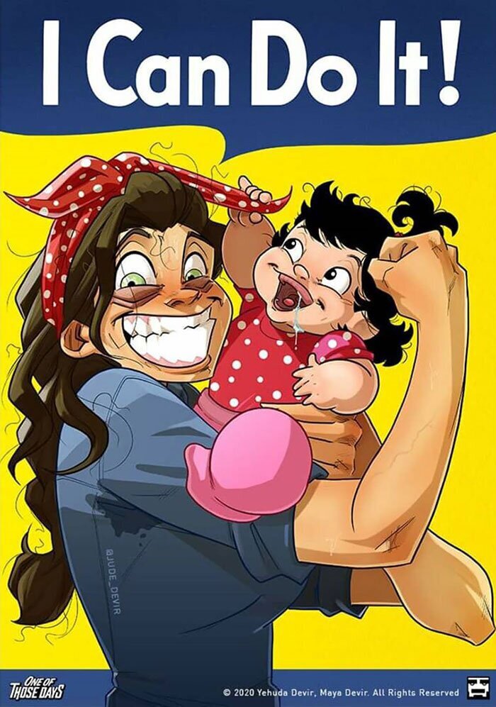 Фотография: Радости и трудности родительства: художник из Израиля рисует комиксы о жене и дочке №20 - BigPicture.ru