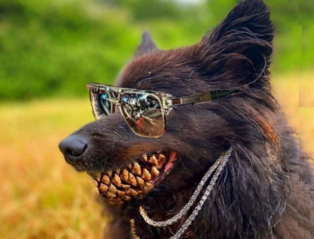 Фотография: Пес с шишкой в пасти стал героем мемов и фотожаб №1 - BigPicture.ru