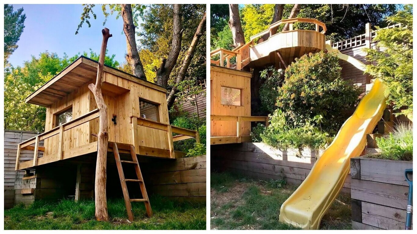 Фотография: Дочка в восторге! Дом на дереве из старых досок, который построил заботливый отец №1 - BigPicture.ru