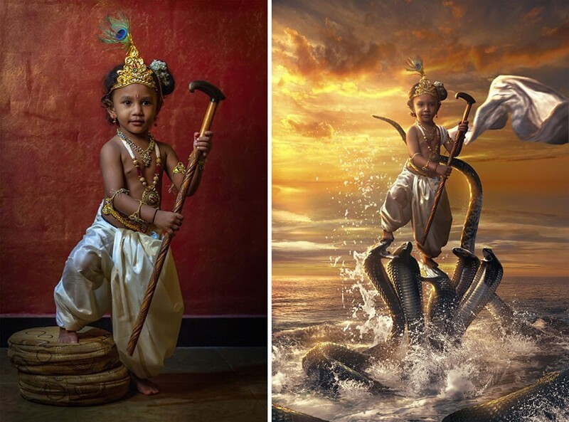 Индийский художник превращает людей в богов и героев