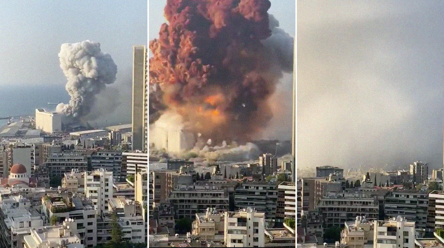 Фотография: Мощный взрыв аммиачной селитры в Бейруте: причины, последствия, фото и видео из соцсетей №1 - BigPicture.ru