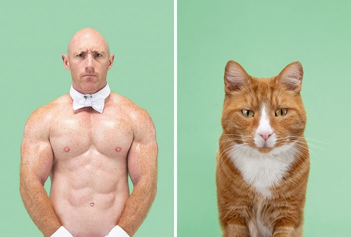 Фотография: 17 портретов кошек и людей, невероятно похожих друг на друга №17 - BigPicture.ru