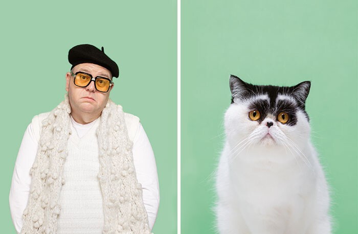 Фотография: 17 портретов кошек и людей, невероятно похожих друг на друга №11 - BigPicture.ru