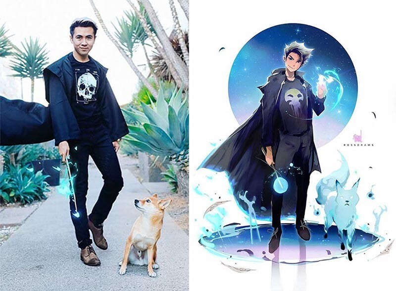 Фотография: 20 удивительных трансформаций: художник превращает себя и свою собаку в мультяшек №17 - BigPicture.ru