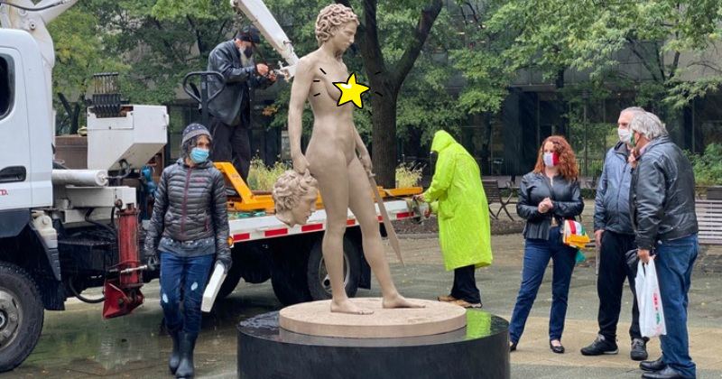 Фотография: В Нью-Йорке установили статую Медузы Горгоны с отрубленной головой Персея №1 - BigPicture.ru