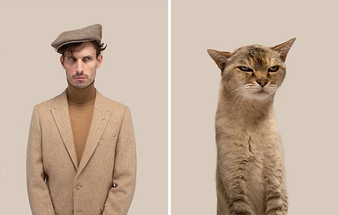 Фотография: 17 портретов кошек и людей, невероятно похожих друг на друга №6 - BigPicture.ru