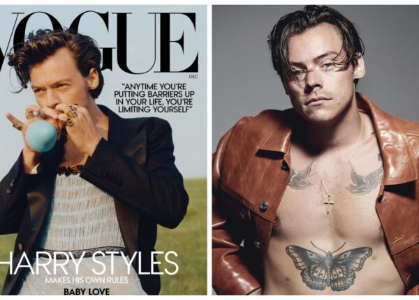 Мужское — женское? Британский певец появился на обложке журнала Vogue в платье