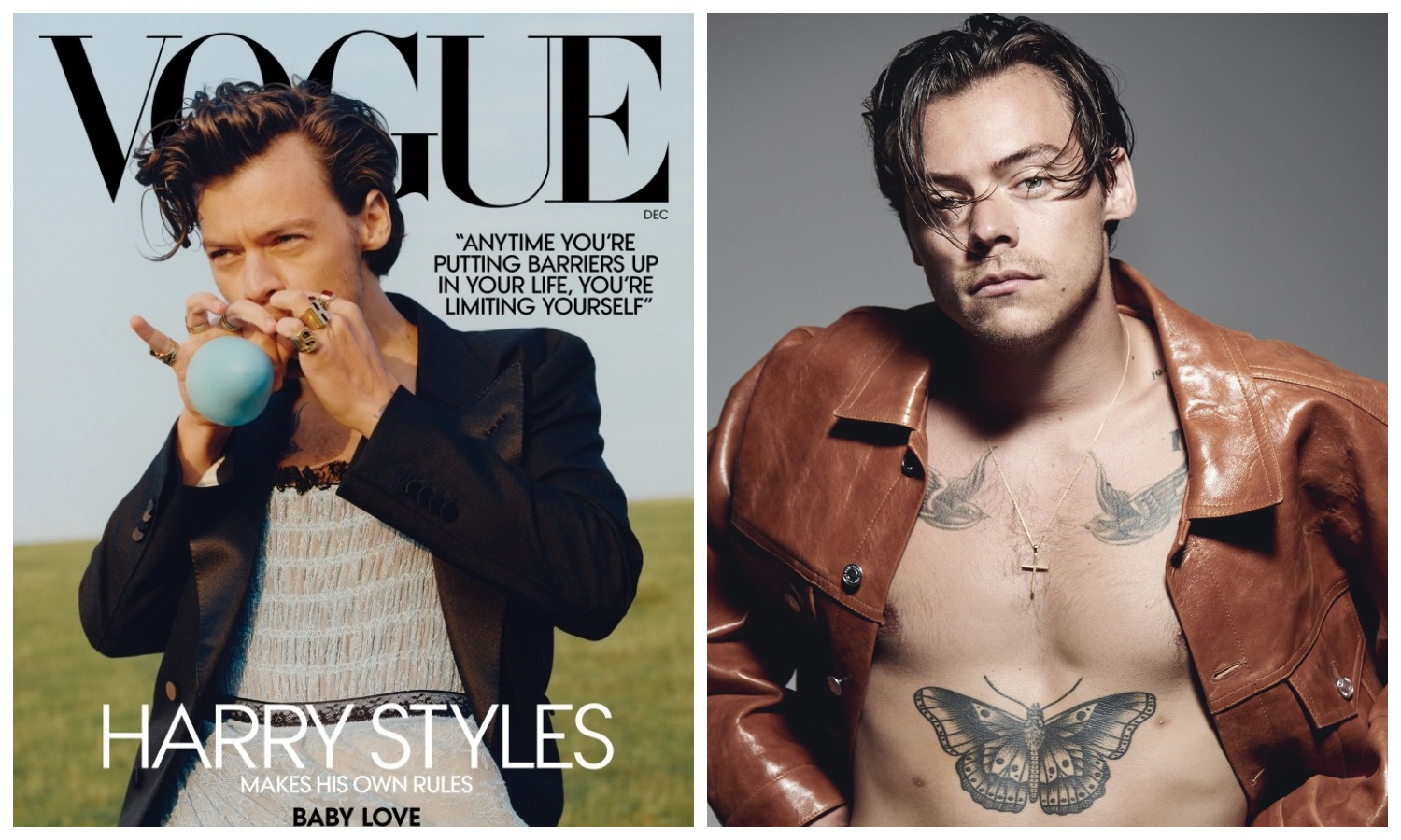 Фотография: Мужское - женское? Британский певец появился на обложке журнала Vogue в платье №1 - BigPicture.ru
