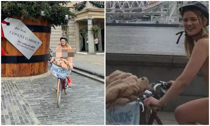 Фотография: Зачем эта британка голышом прокатилась на велосипеде по Лондону №1 - BigPicture.ru
