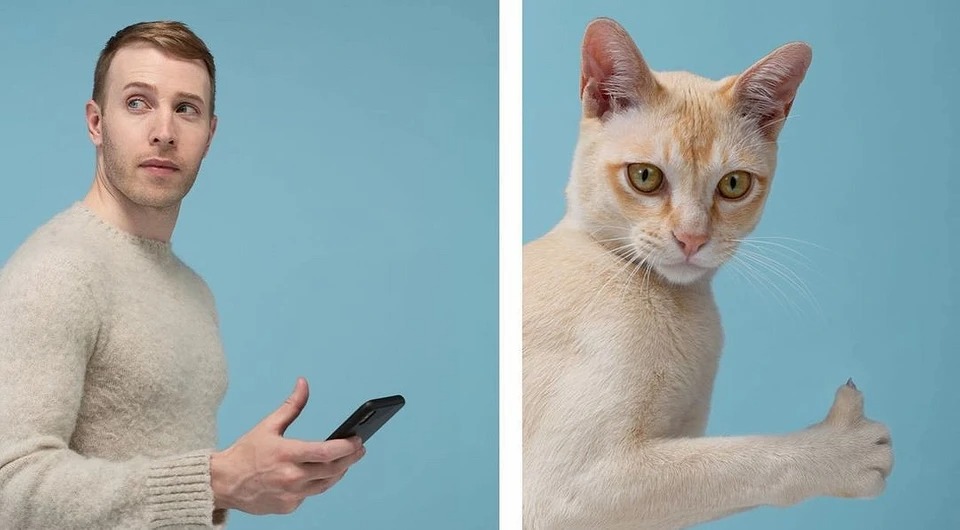 Фотография: Почти не отличить: фотограф показал, как похожи коты со своими хозяевами №20 - BigPicture.ru
