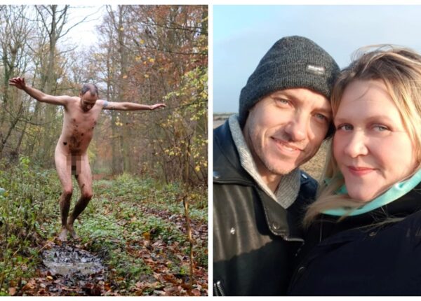 Парочка нудистов из Великобритании делает смешные фотографии в лесу, борясь со стрессом во время пандемии