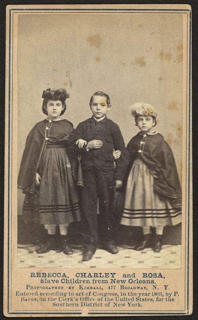 Портреты Ребекки Хьюгер белой девочки рабыни из Нового Орлеана 1860х годов