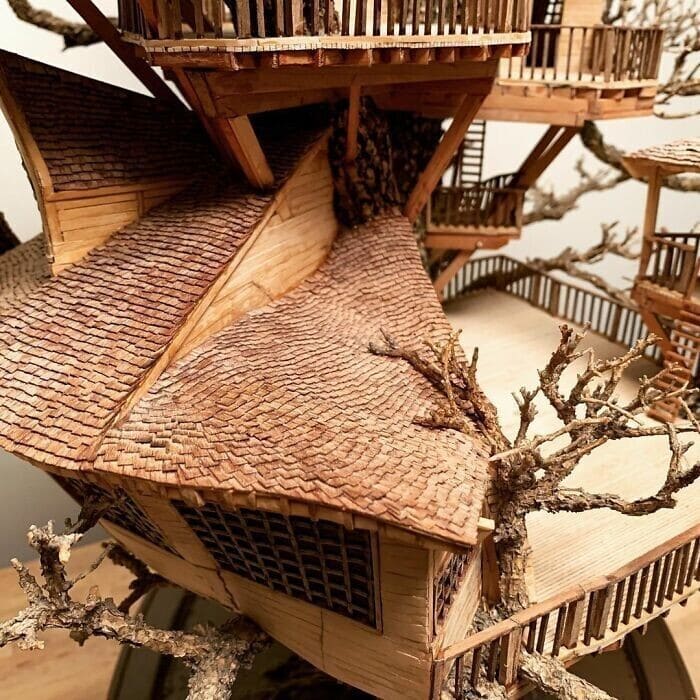 Фотография: Крохотные домики на деревьях бонсай от умельца Дейва Крика №21 - BigPicture.ru