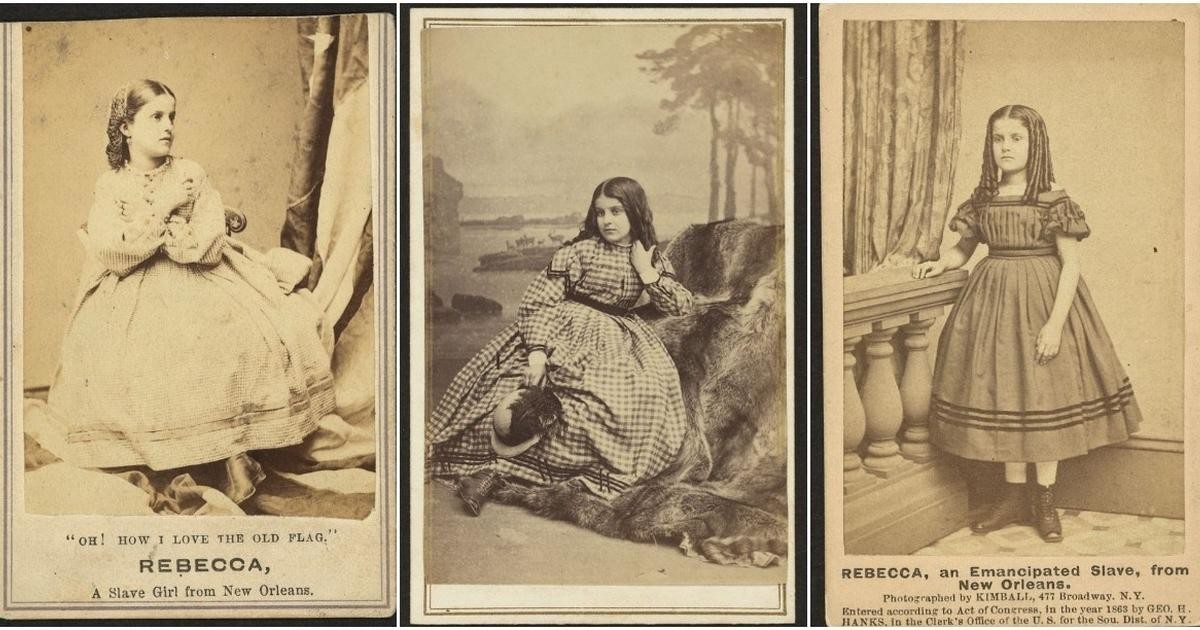 Портреты Ребекки Хьюгер белой девочки-рабыни из Нового Орлеана 1860х годов