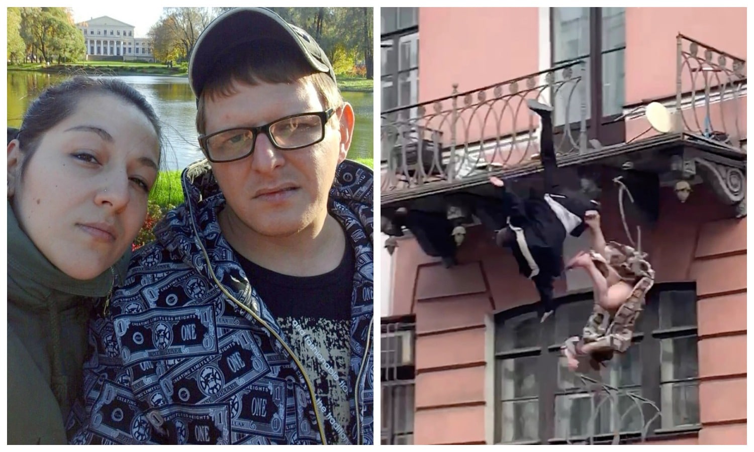 Эпичное падение: в Питере пара сорвалась с балкона третьего этажа во время ссоры