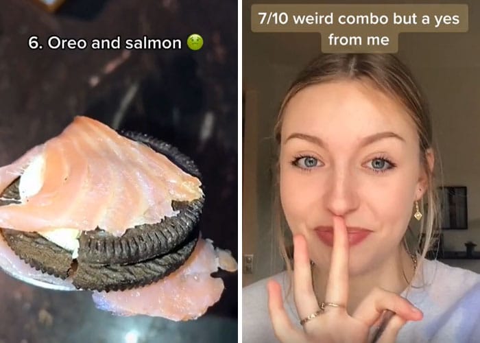 Котлеты с мороженым, орео с лососем: девушка тестирует странные сочетания еды, которые любят беременные