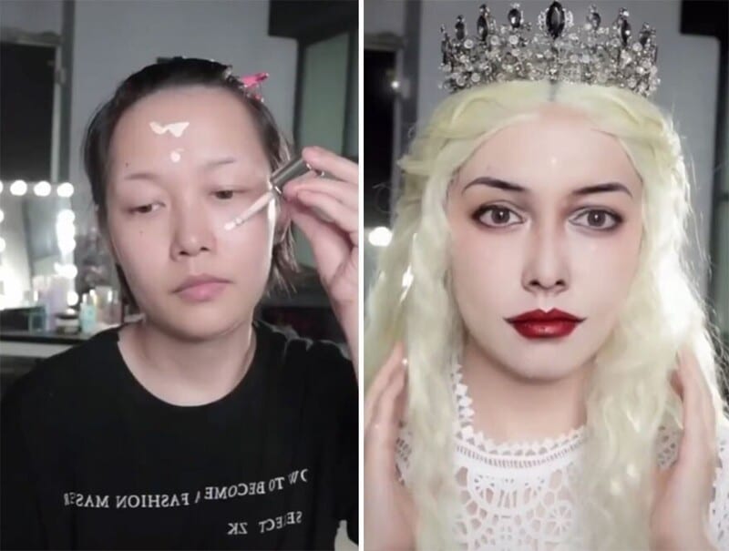 Фотография: 20 невероятных трансформаций: китаянка превращается в звезд с помощью макияжа №13 - BigPicture.ru