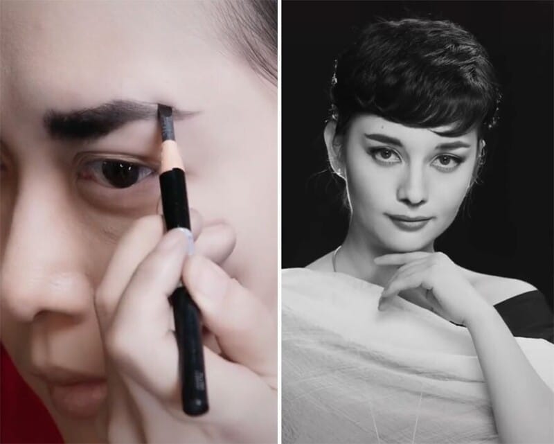 Фотография: 20 невероятных трансформаций: китаянка превращается в звезд с помощью макияжа №8 - BigPicture.ru