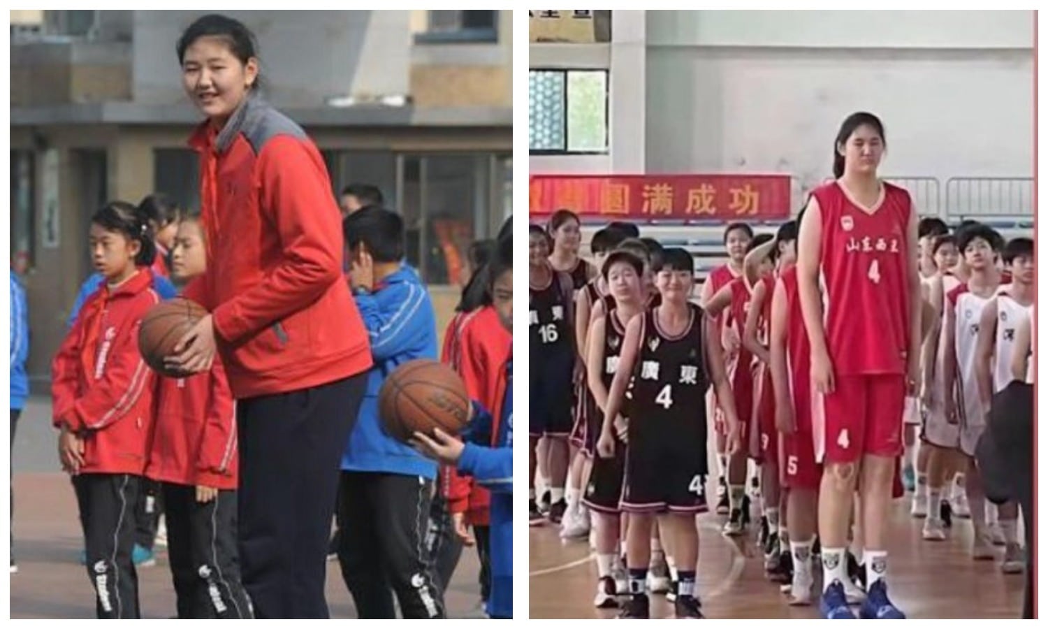 Фотография: Будущая звезда баскетбола: 14-летняя школьница из Китая впечатляет огромным ростом №1 - BigPicture.ru
