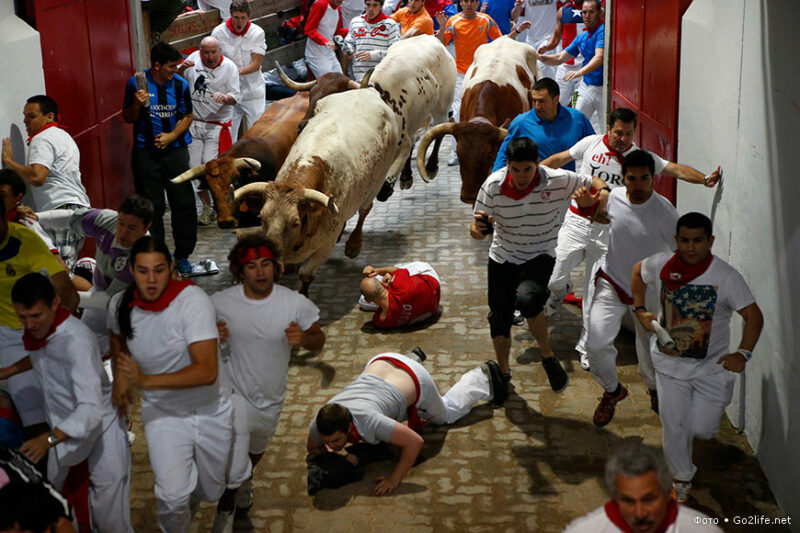 Фотография: Зачем люди в Испании бегают от быков: история праздника Сан-Фермин в Памплоне №8 - BigPicture.ru