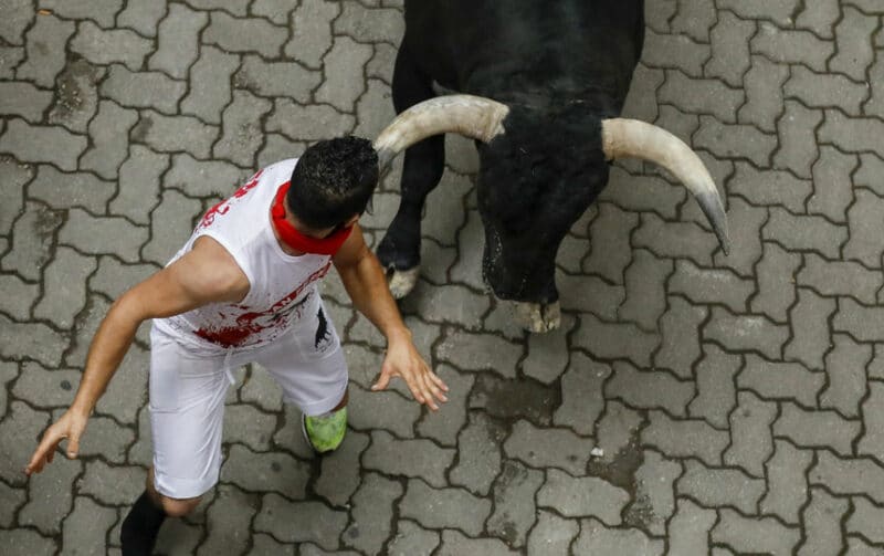 Фотография: Зачем люди в Испании бегают от быков: история праздника Сан-Фермин в Памплоне №7 - BigPicture.ru