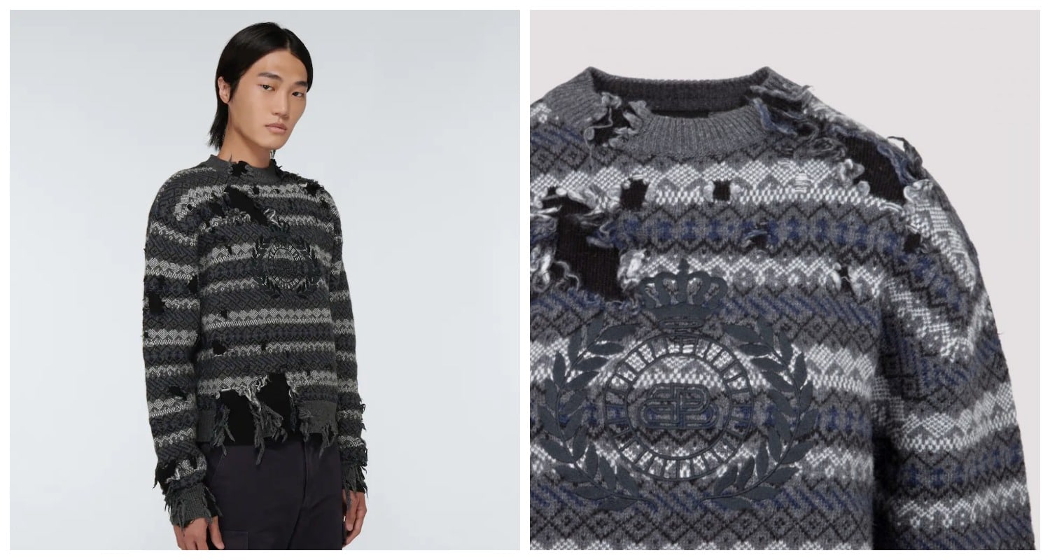 Фотография: Чем беднее, тем моднее: рваные свитера от Balenciaga, которые стоят целое состояние №1 - BigPicture.ru