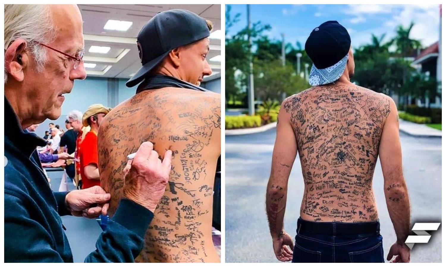 Фотография: Распишитесь! Инфлюенсер установил мировой рекорд, нанеся на спину 225 тату-автографов №1 - BigPicture.ru