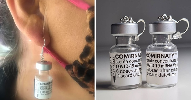 Фотография: Австралийский модный бренд выпустил серьги в виде вакцины. В Сети разгорелись споры №1 - BigPicture.ru