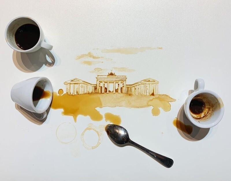 Фотография: Итальянская художница Джулия Бернарделли превратила пролитый кофе в искусство №5 - BigPicture.ru