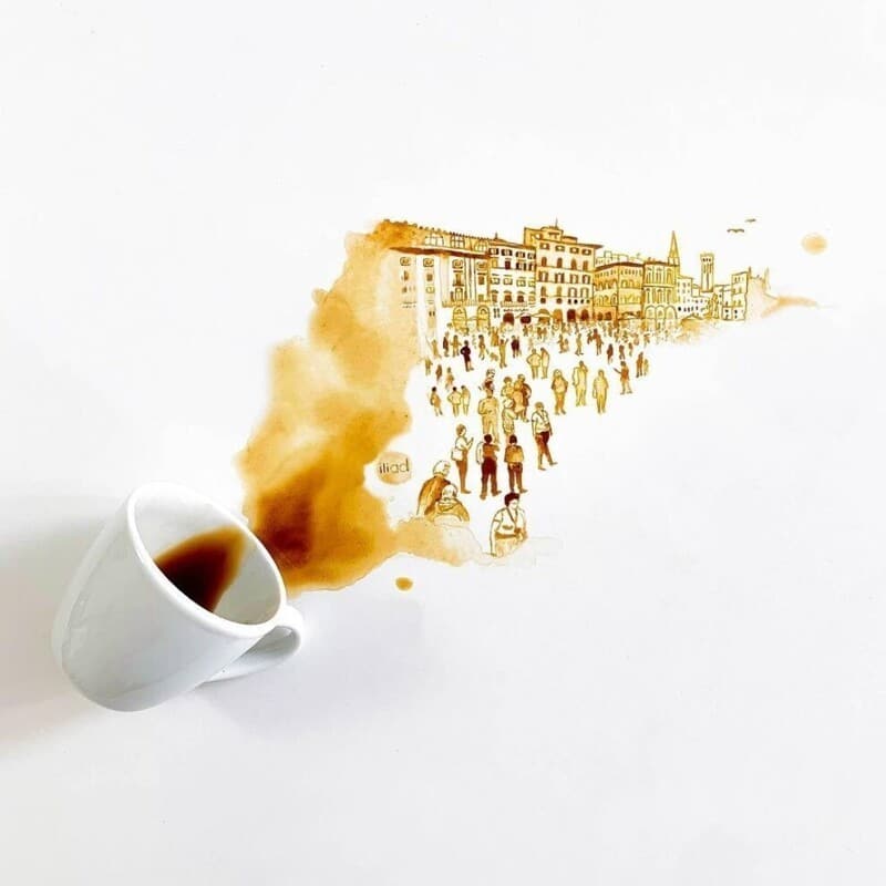 Фотография: Итальянская художница Джулия Бернарделли превратила пролитый кофе в искусство №12 - BigPicture.ru