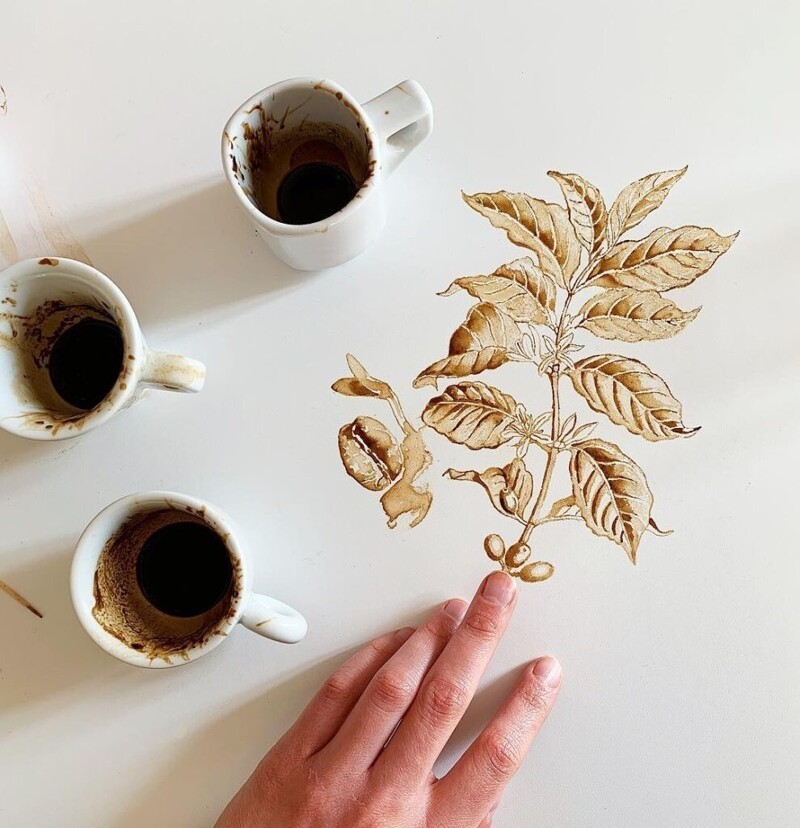 Фотография: Итальянская художница Джулия Бернарделли превратила пролитый кофе в искусство №7 - BigPicture.ru