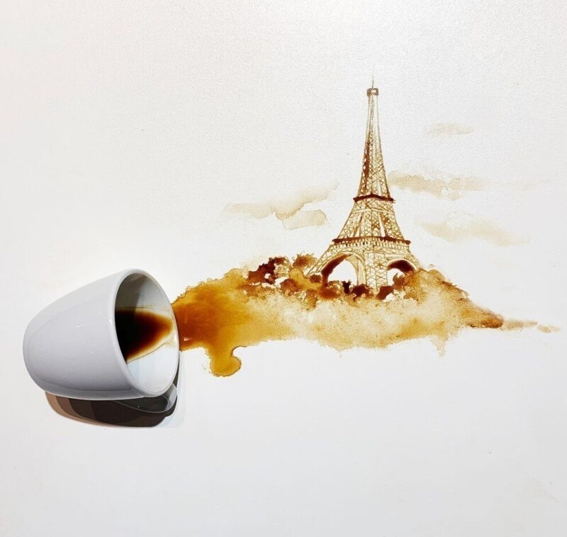 Фотография: Итальянская художница Джулия Бернарделли превратила пролитый кофе в искусство №23 - BigPicture.ru