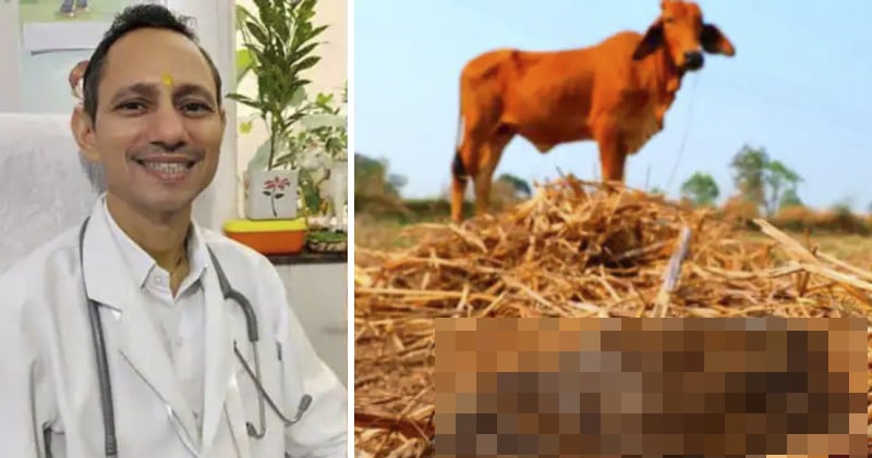 Фотография: Индийский врач ест коровий навоз и рекомендует его пациентам №1 - BigPicture.ru