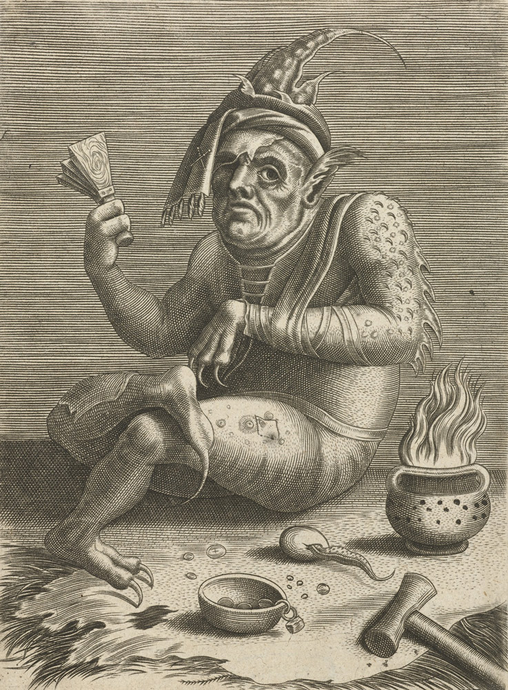 Bigpicture.ru Прокаженный в образе демона. Гравюра 15 или 16 века