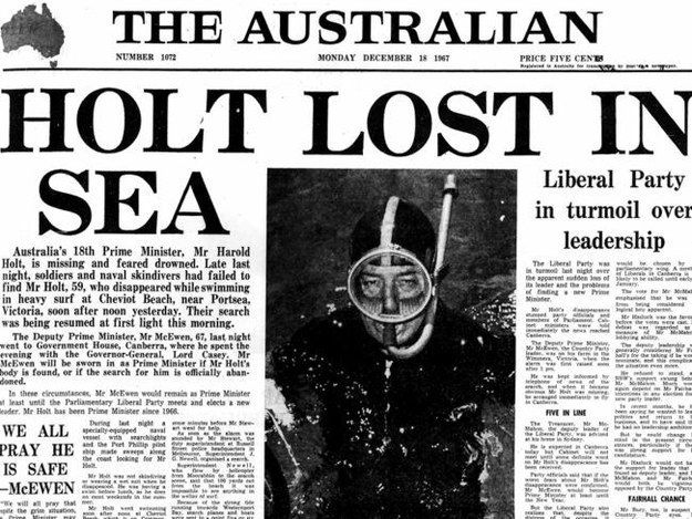 Bigpicture.ru Таинственное исчезновение Гарольда Холта, премьер-министра Австралии